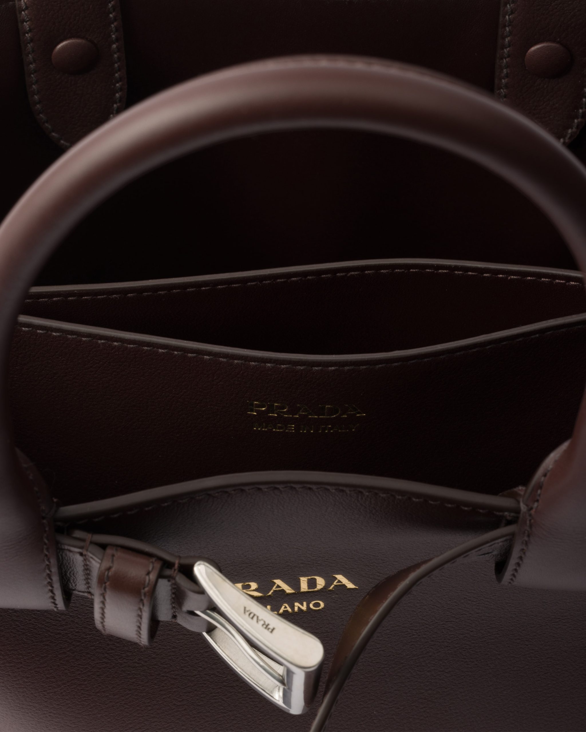 Prada Buckle small leather handbag with belt - Image 4